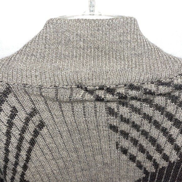 Jun Yumiko Tamura Cardigan Sweater Men’s XL Tan Brown 100% Laine Wool Vtg 80’s - Picture 9 of 12